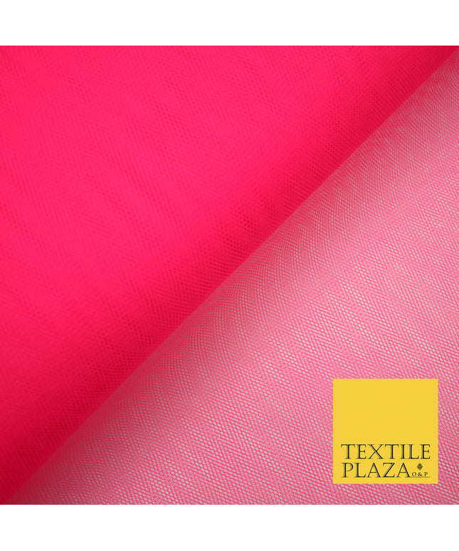 FLO NEON PINK Premium Quality Tutu Bridal Dress Stiff Net Fabric Tulle Material 60" 5971
