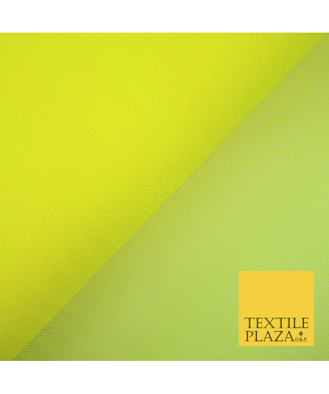 FLO NEON YELLOW Premium Quality Tutu Bridal Dress Stiff Net Fabric Tulle Material 60" 5980