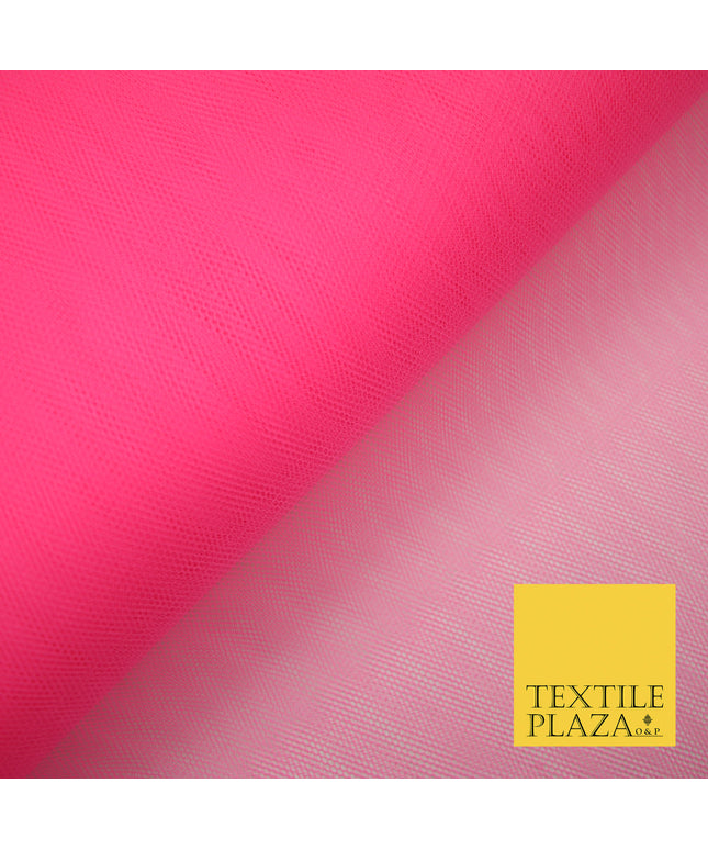 FLO BRIGHT PINK Premium Quality Tutu Bridal Dress Stiff Net Fabric Tulle Material 60" 5989