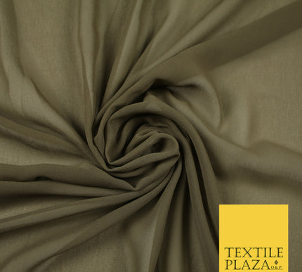 LIGHT KHAKI Premium Plain Dyed Chiffon Fine Soft Georgette Sheer Dress Fabric 6789
