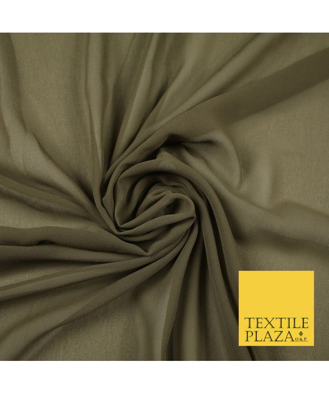 LIGHT KHAKI Premium Plain Dyed Chiffon Fine Soft Georgette Sheer Dress Fabric 6789