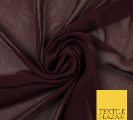 DEEP WINE Premium Plain Dyed Chiffon Fine Soft Georgette Sheer Dress Fabric 6791