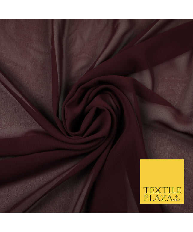 DEEP WINE Premium Plain Dyed Chiffon Fine Soft Georgette Sheer Dress Fabric 6791