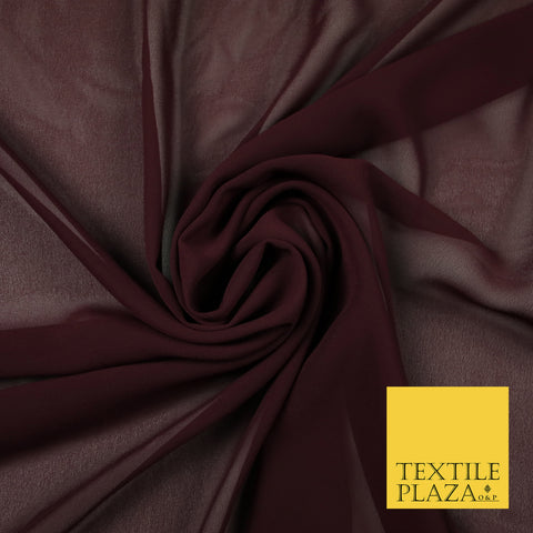 DEEP WINE Premium Plain Dyed Chiffon Fine Soft Georgette Sheer Dress Fabric 6791