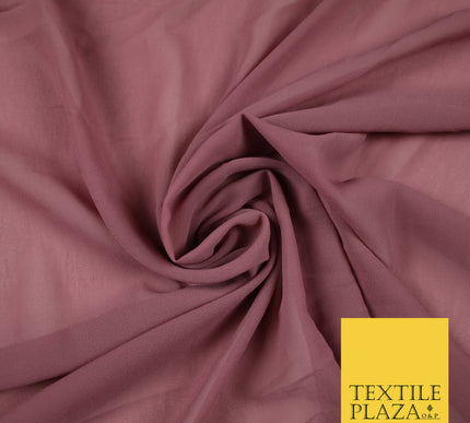 DUSTY PINK 2 Premium Plain Dyed Chiffon Fine Soft Georgette Sheer Dress Fabric 6793
