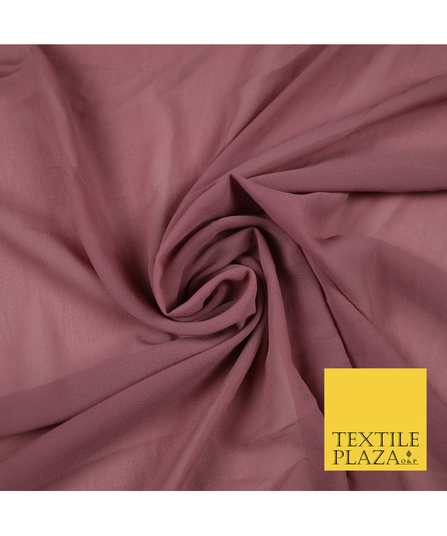 DUSTY PINK 2 Premium Plain Dyed Chiffon Fine Soft Georgette Sheer Dress Fabric 6793