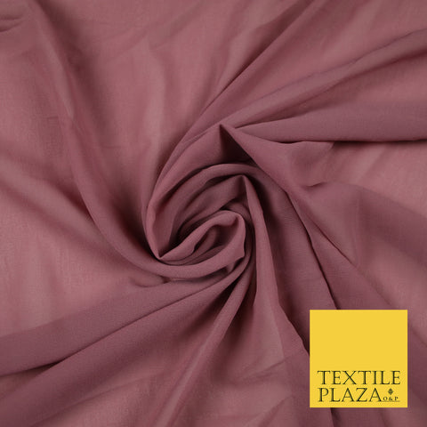 DUSTY PINK 2 Premium Plain Dyed Chiffon Fine Soft Georgette Sheer Dress Fabric 6793