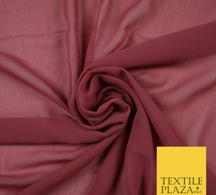 RHUBARB PINK Premium Plain Dyed Chiffon Fine Soft Georgette Sheer Dress Fabric 6797