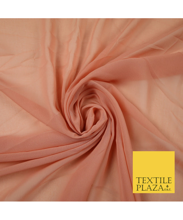 OLD ROSE PINK Premium Plain Dyed Chiffon Fine Soft Georgette Sheer Dress Fabric 6799