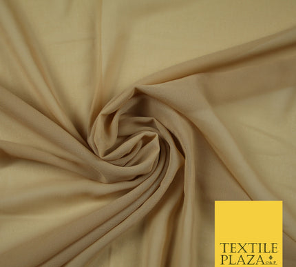 TOASTED BEIGE Premium Plain Dyed Chiffon Fine Soft Georgette Sheer Dress Fabric 6801