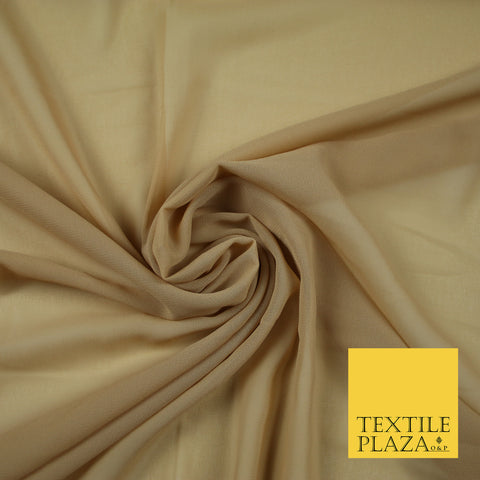 TOASTED BEIGE Premium Plain Dyed Chiffon Fine Soft Georgette Sheer Dress Fabric 6801
