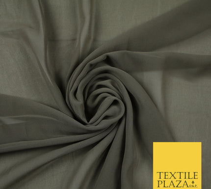 TAUPE 2 Premium Plain Dyed Chiffon Fine Soft Georgette Sheer Dress Fabric 6802