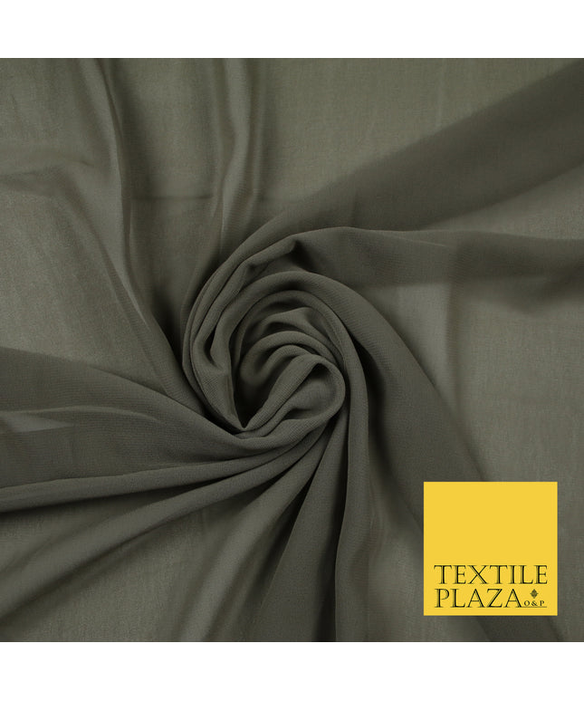 TAUPE 2 Premium Plain Dyed Chiffon Fine Soft Georgette Sheer Dress Fabric 6802
