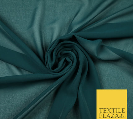 TEAL GREEN Premium Plain Dyed Chiffon Fine Soft Georgette Sheer Dress Fabric 6803