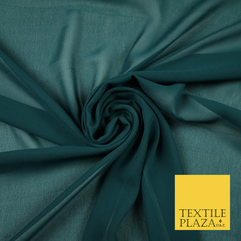 TEAL GREEN Premium Plain Dyed Chiffon Fine Soft Georgette Sheer Dress Fabric 6803