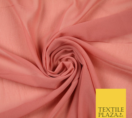 DUSTY ROSE PINK 2 Premium Plain Dyed Chiffon Fine Soft Georgette Sheer Dress Fabric 6806