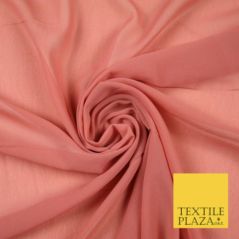 DUSTY ROSE PINK 2 Premium Plain Dyed Chiffon Fine Soft Georgette Sheer Dress Fabric 6806