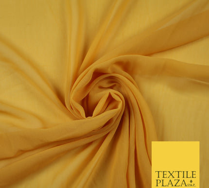 LIGHT MUSTARD Premium Plain Dyed Chiffon Fine Soft Georgette Sheer Dress Fabric 6807