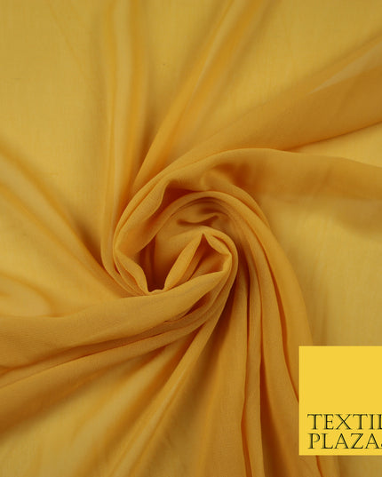 LIGHT MUSTARD Premium Plain Dyed Chiffon Fine Soft Georgette Sheer Dress Fabric 6807