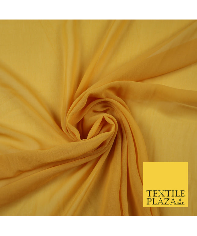 LIGHT MUSTARD Premium Plain Dyed Chiffon Fine Soft Georgette Sheer Dress Fabric 6807