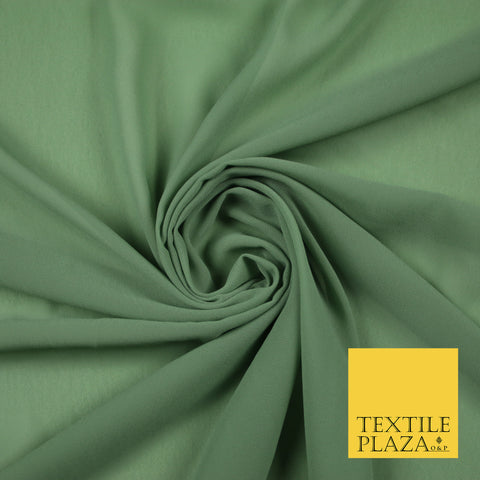 SAGE GREEN 2 Premium Plain Dyed Chiffon Fine Soft Georgette Sheer Dress Fabric 6808