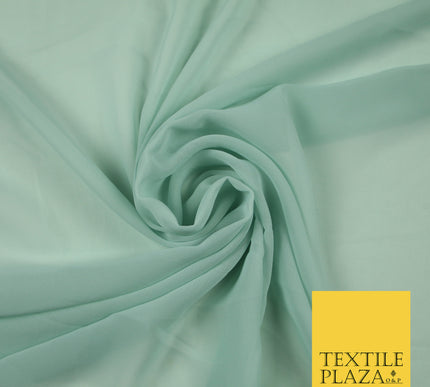 PALE DUCK EGG Premium Plain Dyed Chiffon Fine Soft Georgette Sheer Dress Fabric 6809