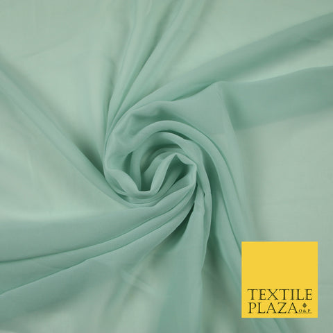 PALE DUCK EGG Premium Plain Dyed Chiffon Fine Soft Georgette Sheer Dress Fabric 6809