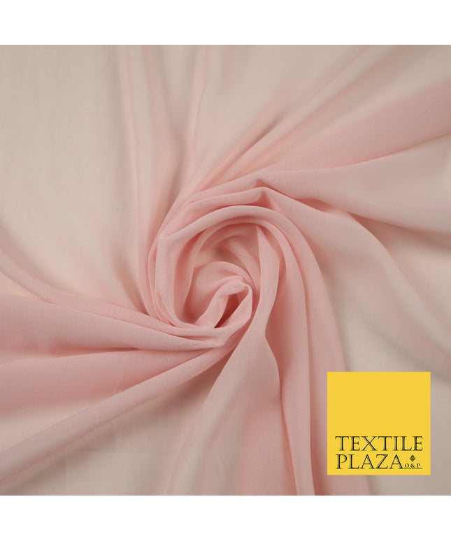 LIGHT PINK Premium Plain Dyed Chiffon Fine Soft Georgette Sheer Dress Fabric 6810