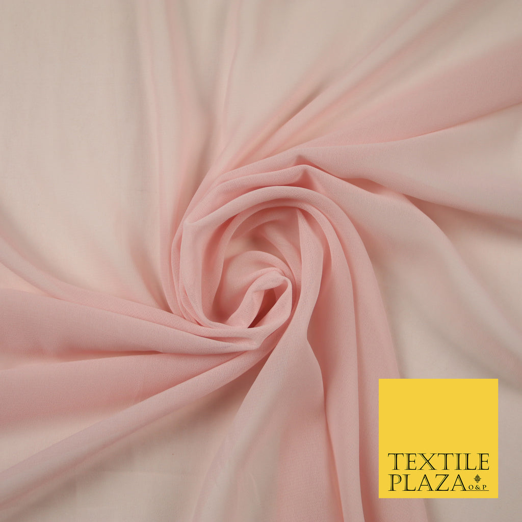 LIGHT PINK Premium Plain Dyed Chiffon Fine Soft Georgette Sheer Dress Fabric 6810
