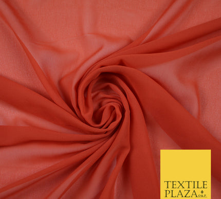 AUTUMNAL ORANGE Premium Plain Dyed Chiffon Fine Soft Georgette Sheer Dress Fabric 6816