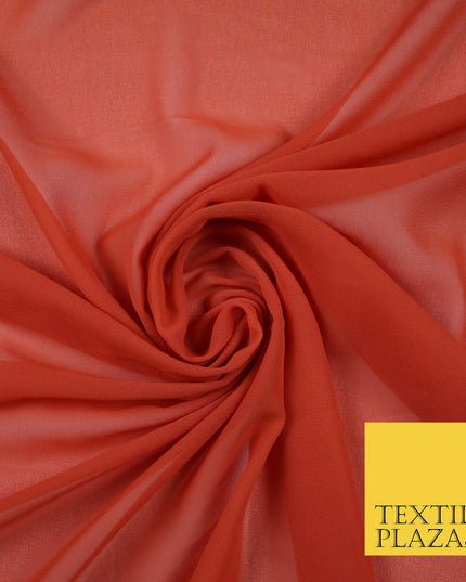 AUTUMNAL ORANGE Premium Plain Dyed Chiffon Fine Soft Georgette Sheer Dress Fabric 6816