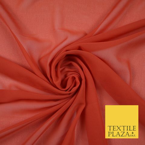 AUTUMNAL ORANGE Premium Plain Dyed Chiffon Fine Soft Georgette Sheer Dress Fabric 6816