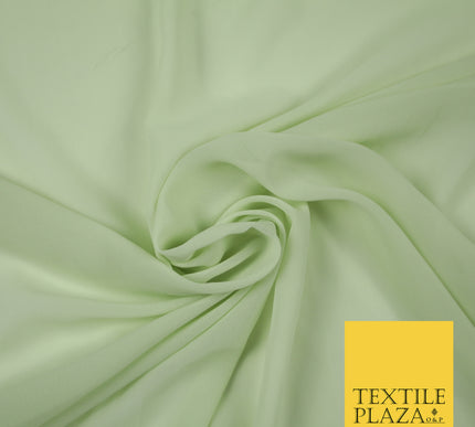 PALE GREEN Premium Plain Dyed Chiffon Fine Soft Georgette Sheer Dress Fabric 6818