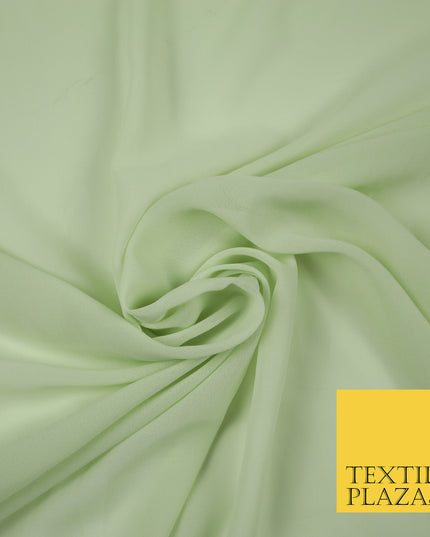 PALE GREEN Premium Plain Dyed Chiffon Fine Soft Georgette Sheer Dress Fabric 6818