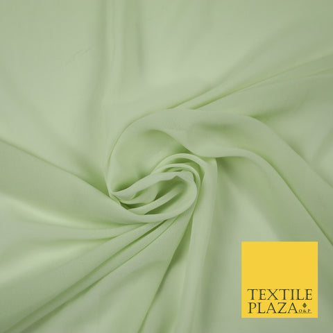 PALE GREEN Premium Plain Dyed Chiffon Fine Soft Georgette Sheer Dress Fabric 6818