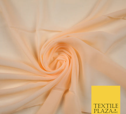 PALE PEACH Premium Plain Dyed Chiffon Fine Soft Georgette Sheer Dress Fabric 6823
