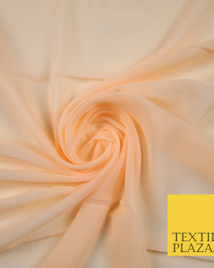 PALE PEACH Premium Plain Dyed Chiffon Fine Soft Georgette Sheer Dress Fabric 6823