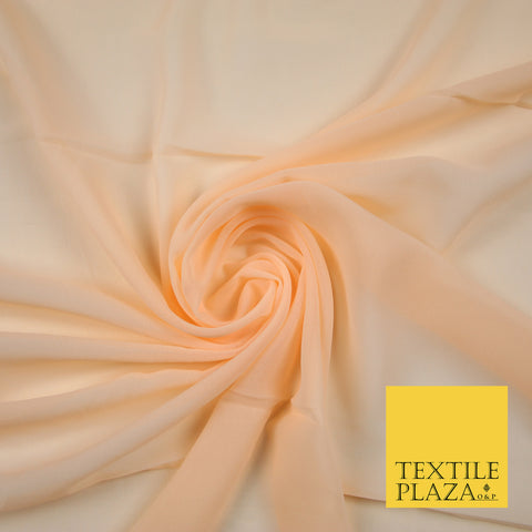 PALE PEACH Premium Plain Dyed Chiffon Fine Soft Georgette Sheer Dress Fabric 6823