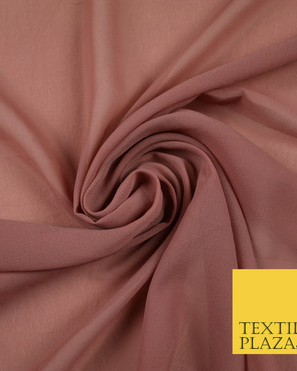 MINK 2 Premium Plain Dyed Chiffon Fine Soft Georgette Sheer Dress Fabric 6827