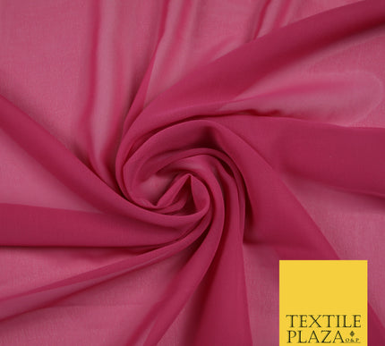 BUBBLEGUM PINK Premium Plain Dyed Chiffon Fine Soft Georgette Sheer Dress Fabric 6832