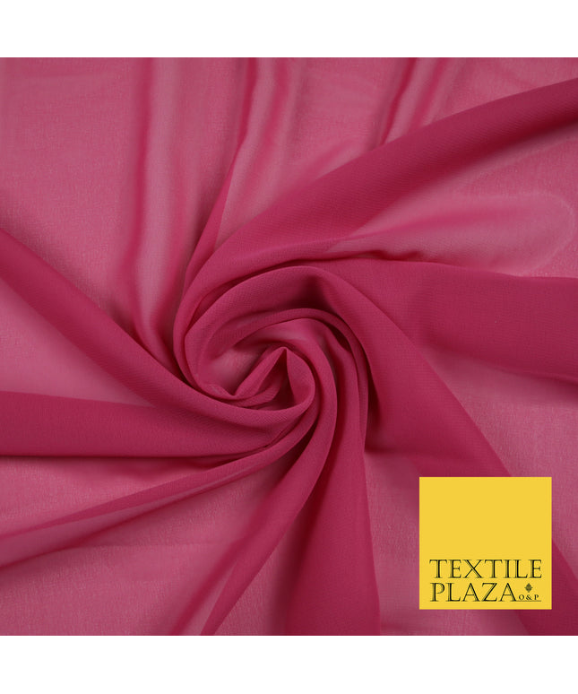 BUBBLEGUM PINK Premium Plain Dyed Chiffon Fine Soft Georgette Sheer Dress Fabric 6832