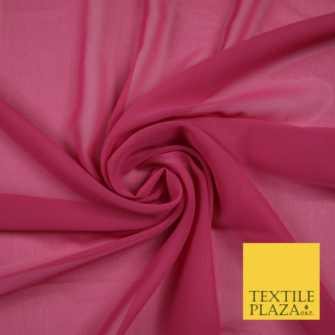 BUBBLEGUM PINK Premium Plain Dyed Chiffon Fine Soft Georgette Sheer Dress Fabric 6832