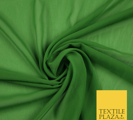 FERN GREEN Premium Plain Dyed Chiffon Fine Soft Georgette Sheer Dress Fabric 6833