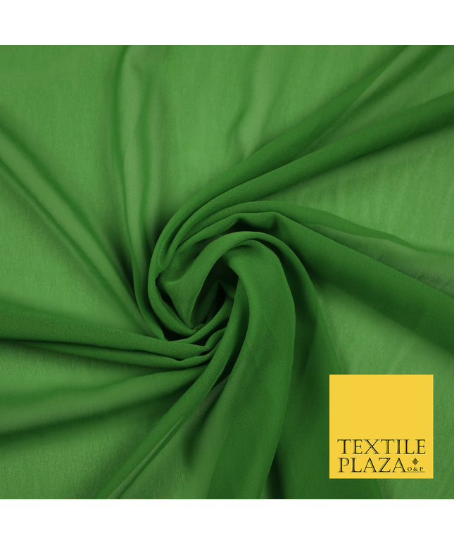 FERN GREEN Premium Plain Dyed Chiffon Fine Soft Georgette Sheer Dress Fabric 6833