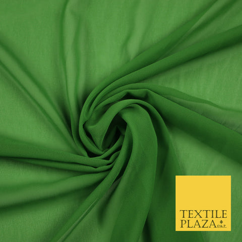 FERN GREEN Premium Plain Dyed Chiffon Fine Soft Georgette Sheer Dress Fabric 6833