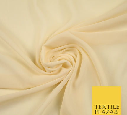 BUTTERCREAM Premium Plain Dyed Chiffon Fine Soft Georgette Sheer Dress Fabric 6834