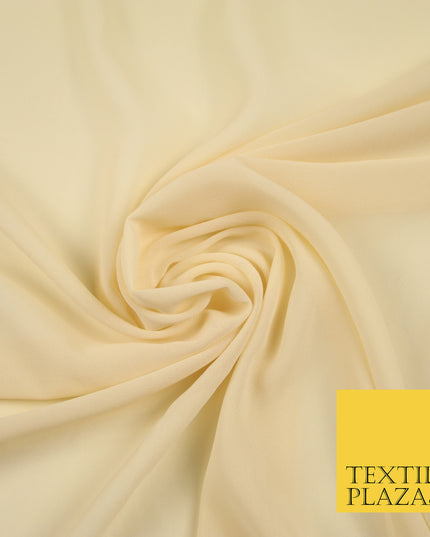 BUTTERCREAM Premium Plain Dyed Chiffon Fine Soft Georgette Sheer Dress Fabric 6834