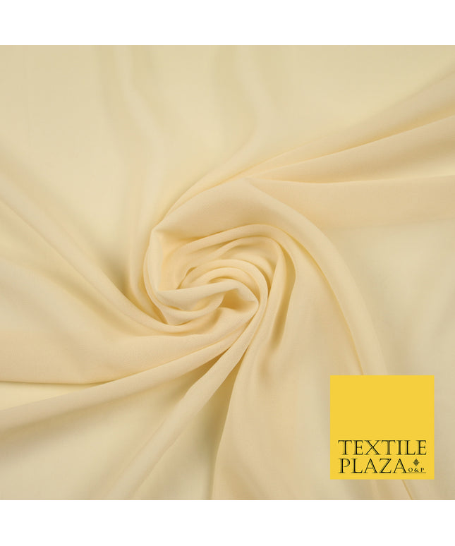 BUTTERCREAM Premium Plain Dyed Chiffon Fine Soft Georgette Sheer Dress Fabric 6834