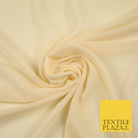 BUTTERCREAM Premium Plain Dyed Chiffon Fine Soft Georgette Sheer Dress Fabric 6834
