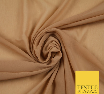 DUSTY NUDE Premium Plain Dyed Chiffon Fine Soft Georgette Sheer Dress Fabric 6835